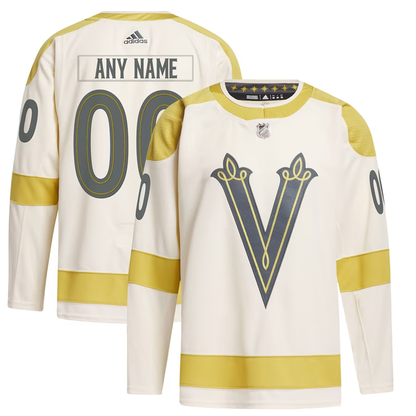 Men's Vegas Golden Knights Cream 2024 NHL Winter Classic Primegreen Authentic Custom Jersey