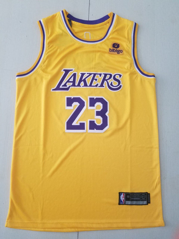 Men's Los Angeles Lakers LeBron James NBA #23 Yellow Swingman Jersey