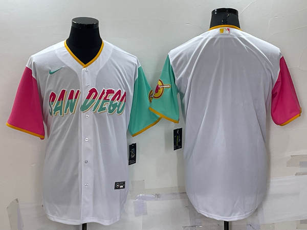 Men's San Diego Padres White City Connect Replica Blank Jersey