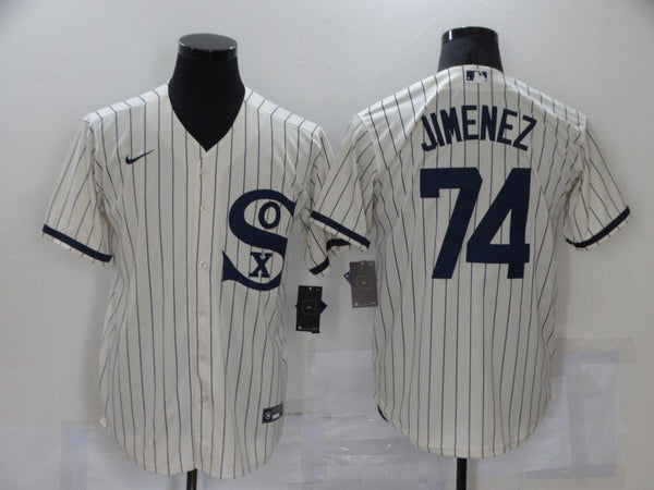 Men's Chicago White Sox Eloy Jimenez #74 Beige Replica Baseball Jersey