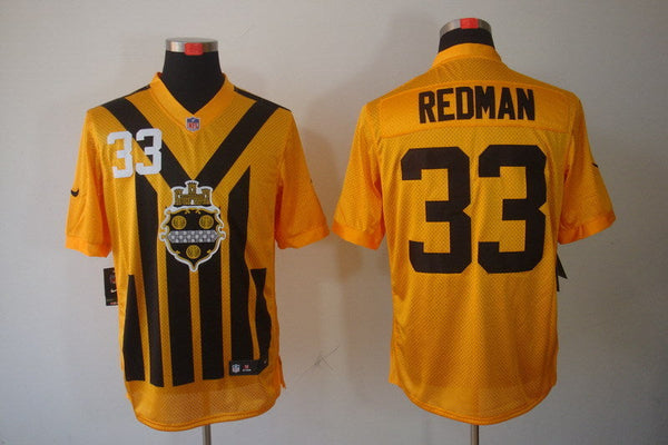 Men's Pittsburgh Steelers Isaac Redman #33 Gold Game Jersey