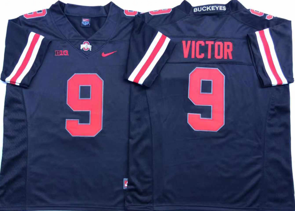 Men's Ohio State Buckeyes Binjimen Victor #9 Black Player Game Jersey