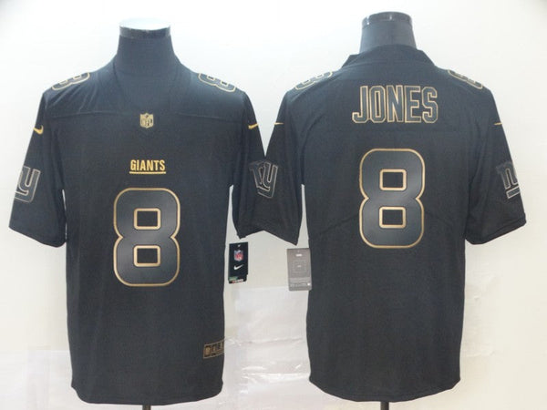 Men's New York Giants Daniel Jones #8 Black Player Game Jersey