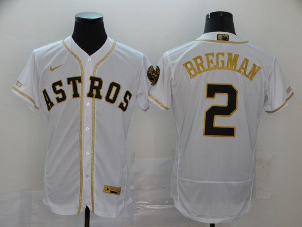 Men's Houston Astros Alex Bregman #2 White Authentic Game Jersey