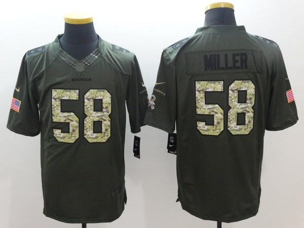 Men's Denver Broncos Von Miller #58 Army Green Game Jersey