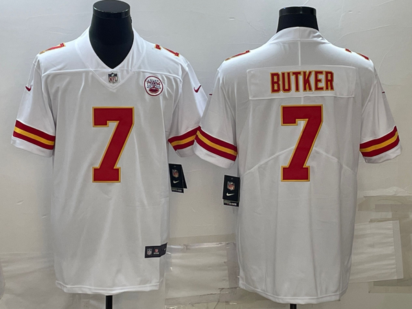 Men's Kansas City Chiefs Harrison Butker #7 White Game Jersey