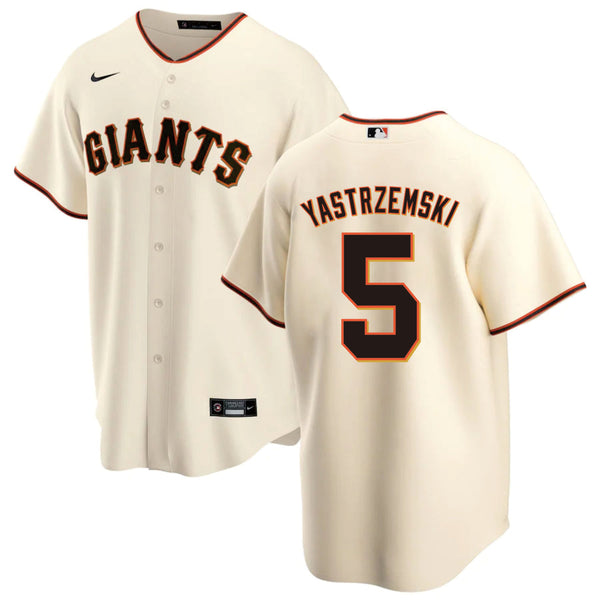 Men's San Francisco Giants Mike Yastrzemski #5 Beige Replica Baseball Jersey