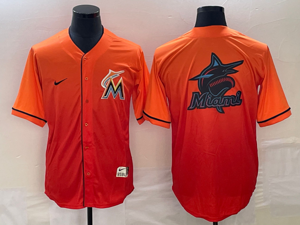 Men's Miami Marlins Orange Gradient Replica Team Jersey