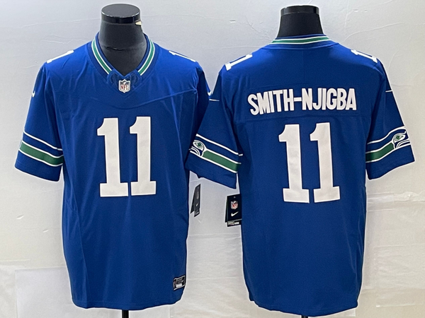 Men's Seattle Seahawks Jaxon Smith-Njigba #11 Royal Throwback Player Game Jersey