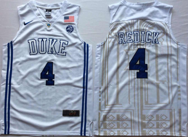 Men's Duke Blue Devils J.J Redick #4 White Player Game Jersey