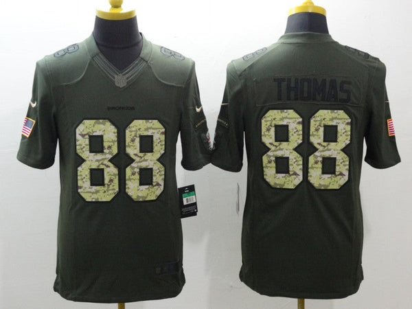 Men's Denver Broncos Demaryius Thomas #88 Army Green Game Jersey