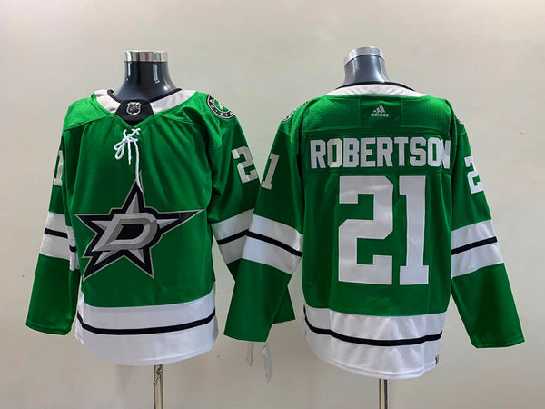 Men's Dallas Stars Jason Robertson #21 Kelly Green 2017/18 Home Breakaway Replica Jersey