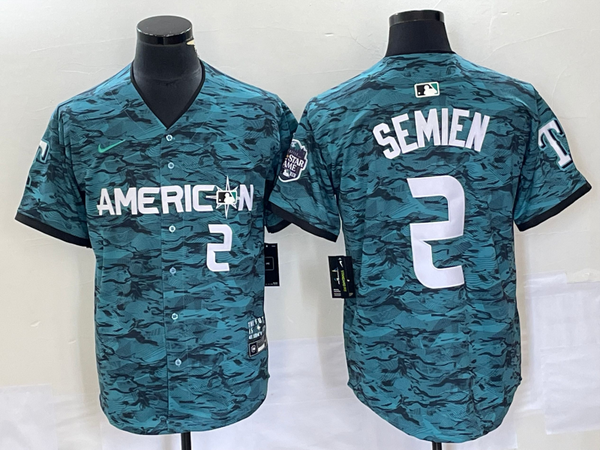 Men's American League Marcus Semien #2 Teal 2023 MLB All-Star Game Limited Jersey