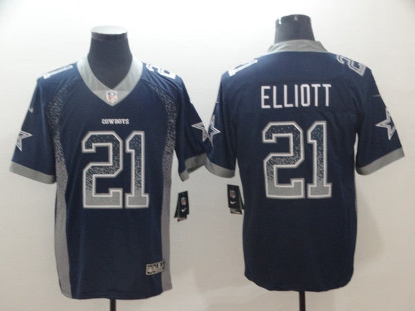 Men's Dallas Cowboys Ezekiel Elliott #21 Navy Alternate Game Jersey