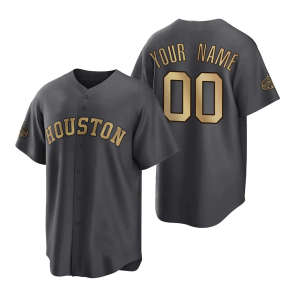 Men's Houston Astros Dark Gray Replica Custom Jersey