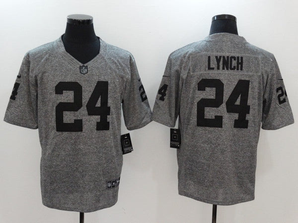 Men's Las Vegas Raiders Marshawn Lynch #24 Gray Game Jersey