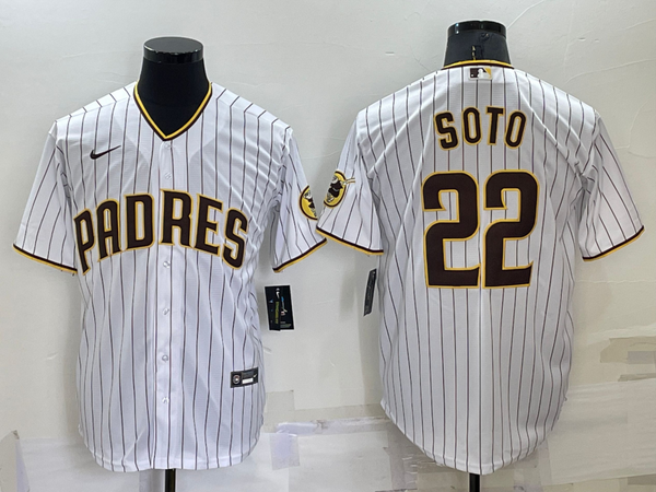 Men's San Diego Padres Juan Soto #22 White Home Replica Player Jersey