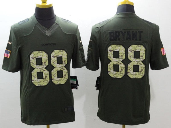 Men's Dallas Cowboys Dez Bryant #88 Army Green Game Jersey