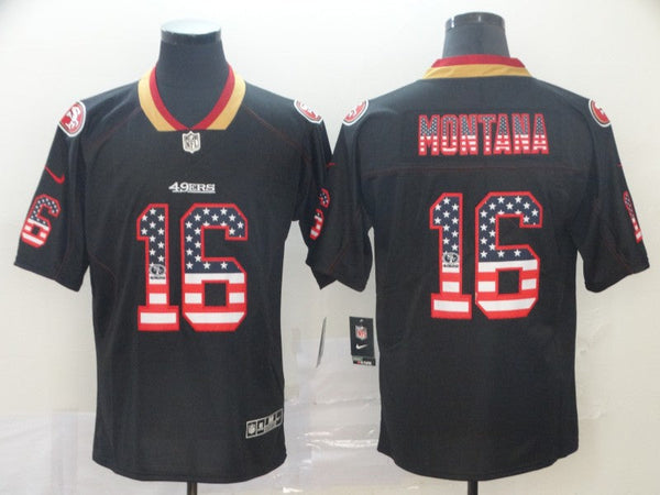 Men's San Francisco 49ers Joe Montana #16 Black Stitched Game Jersey