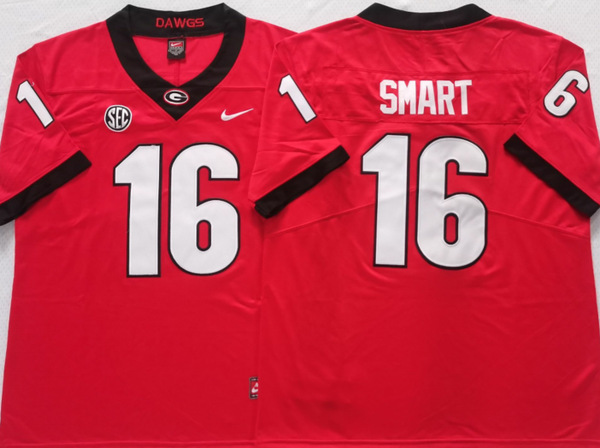 Men's Georgia Bulldogs Kirby Smart #16 Red Player Game Jersey