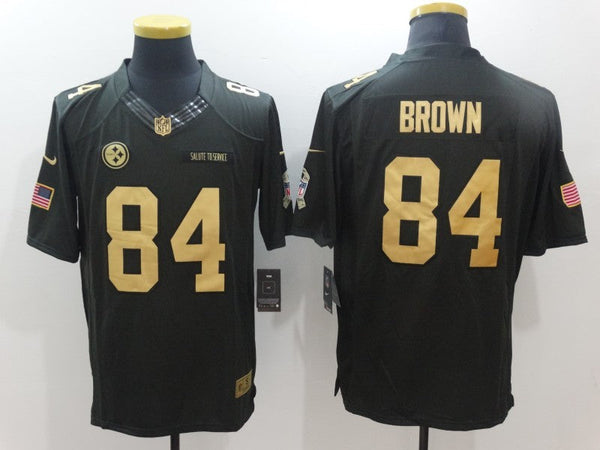 Men's Pittsburgh Steelers Antonio Brown #84 Black Team Game Jersey