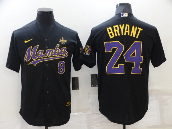 Men's Los Angeles Dodgers Kobe Bryant #8-24 Black Mamba Player Jersey