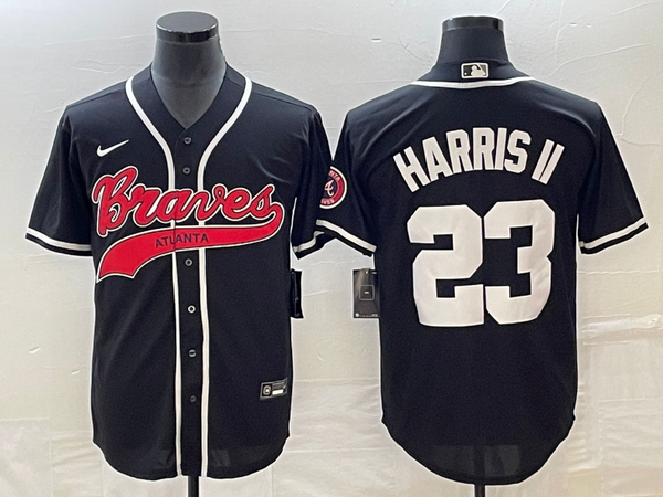 Men's Atlanta Braves Michael Harris II #23 Black Replica Player Jersey Joint Edition