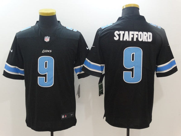 Men's Detroit Lions Matthew Stafford #9 Black Game Jersey