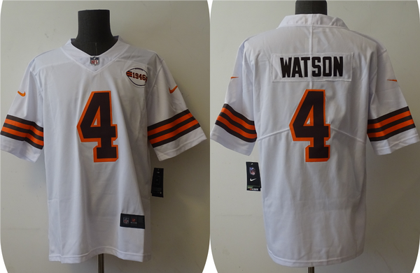 Men's Cleveland Browns Deshaun Watson #4 White 1946 Collection Alternate Vapor Limited Jersey