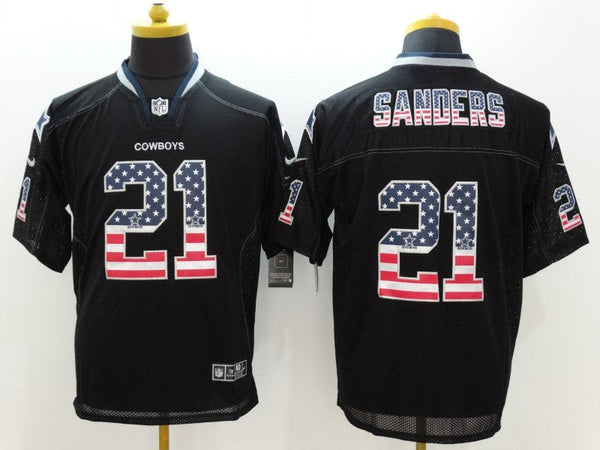 Men's Dallas Cowboys Deion Sanders #21 Black Game Jersey