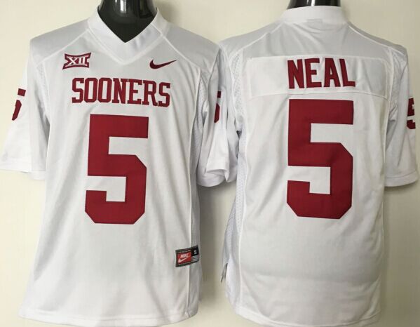 Men's Oklahoma Sooners Durron Neal #5 White Player Game Jersey