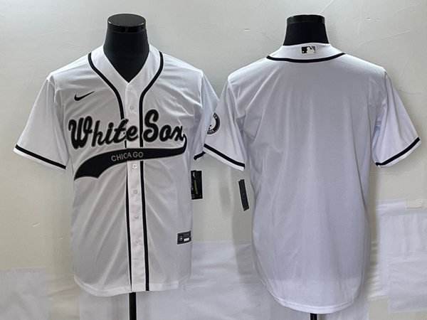 Men's Chicago White Sox White Replica Blank Jersey Joint Edition