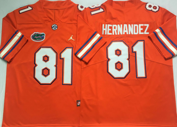 Men's Florida Gators Aaron Hernandez #81 Orange Player Game Jersey