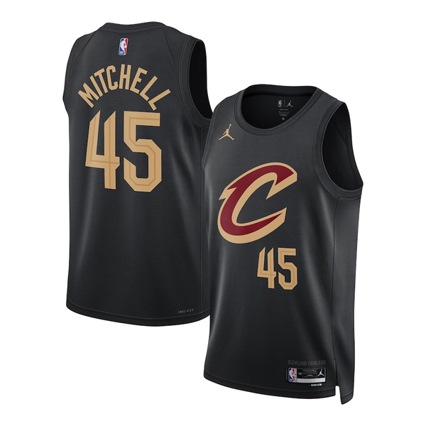 Men's Cleveland Cavaliers Donovan Mitchell #45 Black Swingman Jersey - Statement Edition