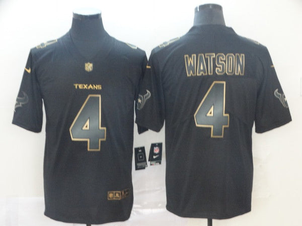 Men's Houston Texans Deshaun Watson #4 Black Player Game Jersey