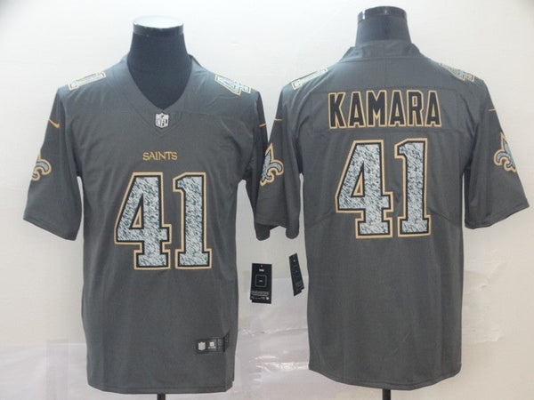 Men's New Orleans Saints Alvin Kamara #41 Gray Player Game Jersey