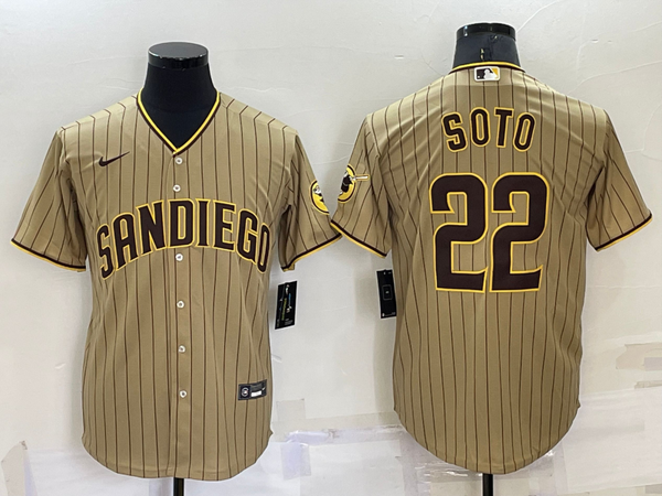 Men's San Diego Padres Juan Soto #22 Tan Replica Player Jersey