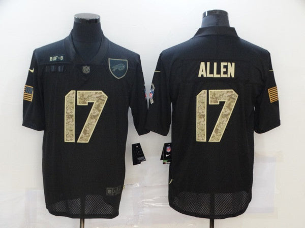 Men's Buffalo Bills #17 Josh Allen Black Player Game Jersey