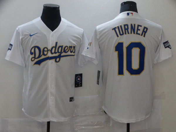 Men's Los Angeles Dodgers Justin Turner #10 White Stitched Jersey