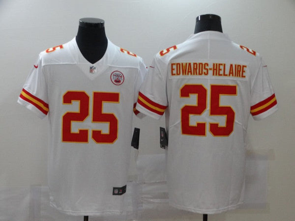 Men's Kansas City Chiefs Clyde Edwards-Helaire #25 White Game Jersey