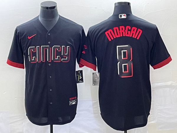 Men's Cincinnati Reds Joe Morgan #8 Black 2023 City Connect Replica Player Jersey