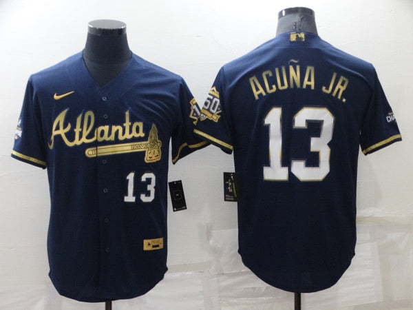 Men's Atlanta Braves Ronald Acu?a Jr. #13 Navy Fashion Stitched Jersey