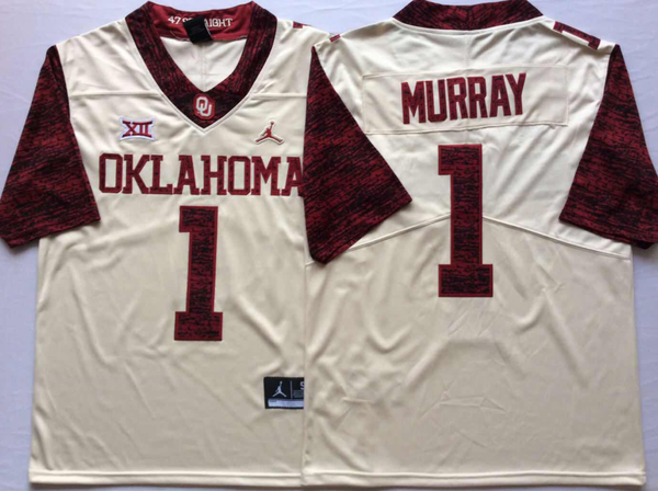 Men's Oklahoma Sooners Kyler Murray #1 White Player Jersey