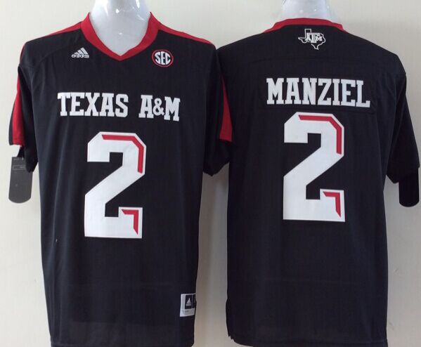 Men's Texas A&M Aggies Johnny Manziel #2 Black Player Game Jersey