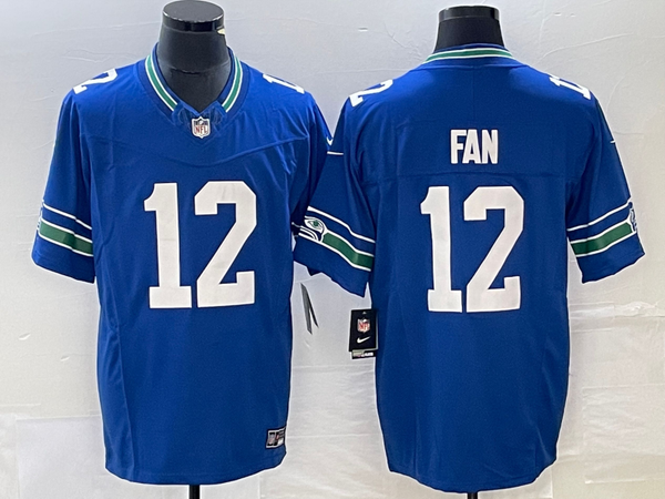 Men's Seattle Seahawks 12th Fan Royal Throwback Player Game Jersey