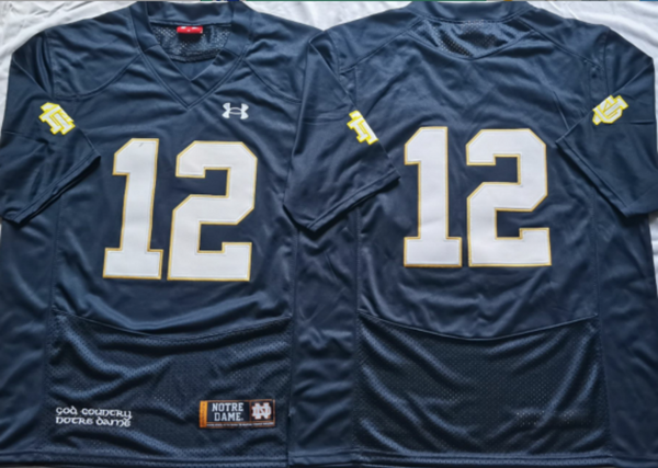 Men's Notre Dame Fighting Irish Ricky Watters #12 Navy Player Game Jersey