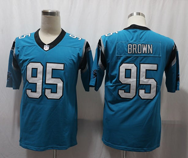 Men's Carolina Panthers Derrick Brown #95 Blue Player Game Jersey