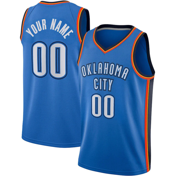 Men's Oklahoma City Thunder Blue Swingman Custom Jersey