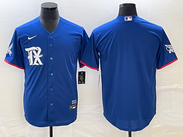 Men's Texas Rangers Royal Replica Blank Jersey