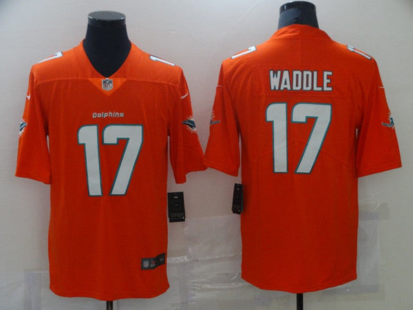 Men's Miami Dolphins Jaylen Waddle #17 Orange Game Jersey